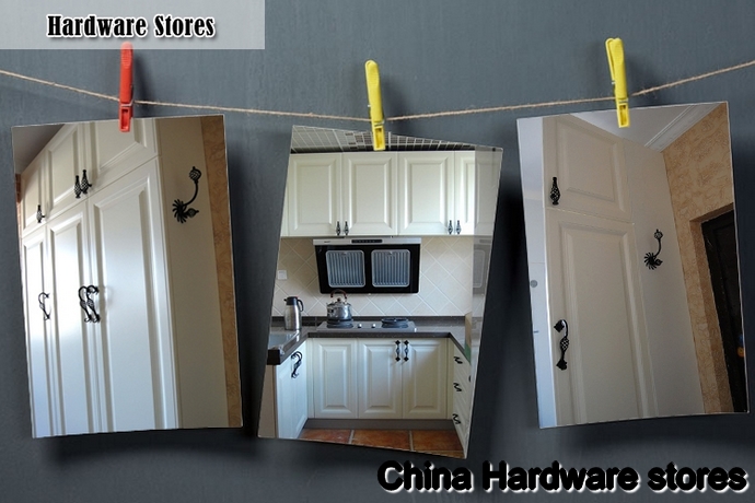 128mm Europen cabinet hardware /cabinet handle/ kitchen cabinet handle , black pull handle C:128mm L:171mm
