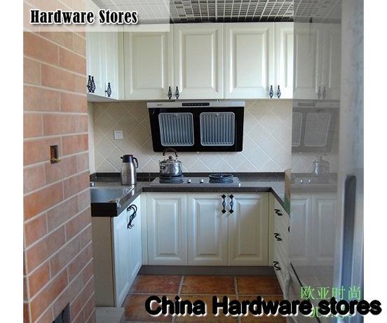 128mm Europen cabinet hardware /cabinet handle/ kitchen cabinet handle , black pull handle C:128mm L:171mm
