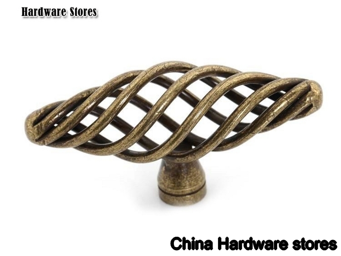 15Pcs/ Lot Big T-Style Omyhome Antique Steel Knobs Birdcage Knob Pull Handle ( D:70MM H:38MM )