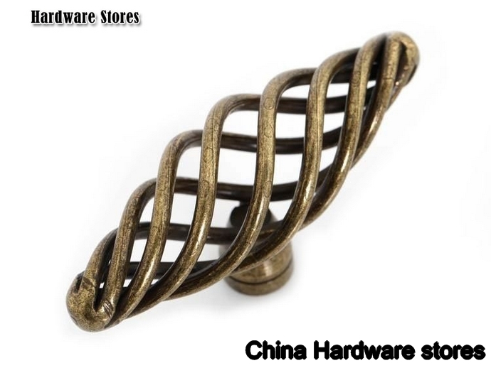15Pcs/ Lot Big T-Style Omyhome Antique Steel Knobs Birdcage Knob Pull Handle ( D:70MM H:38MM )