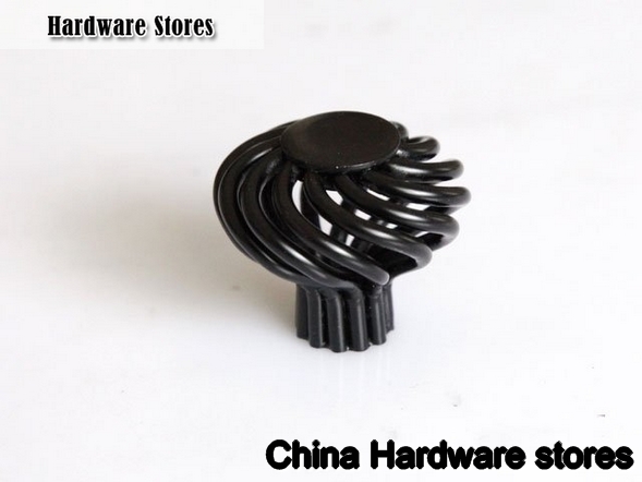 15Pcs/Lot Furniture Drawer Pull Handle Black Birdcage Iron Material ( D:35MM H:35MM )