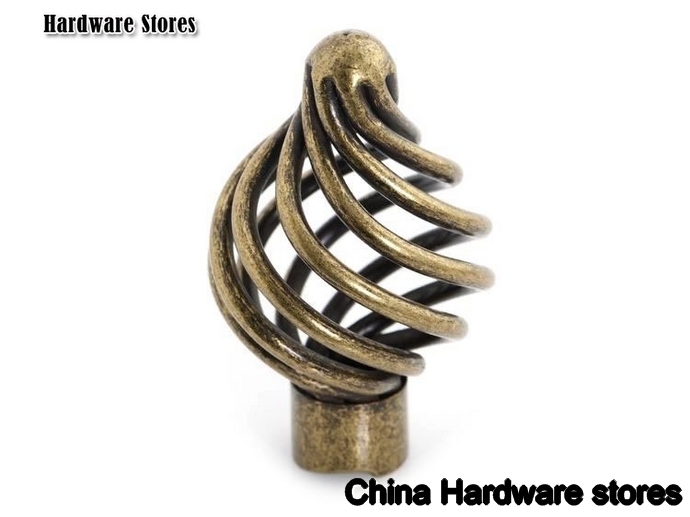 15Pcs/Lot Small Size Round Antique Brass Birdcage Furniture Drawer Pull Handle( D:35MM H:55MM )