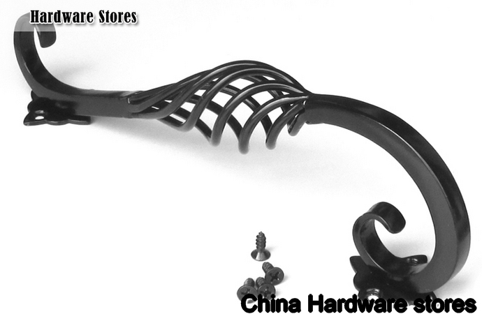 192mm Europen kitchen drawer pull /kitchen drawer handle/ kitchen cabinet handle , black pull handle C:192mm L:245mm