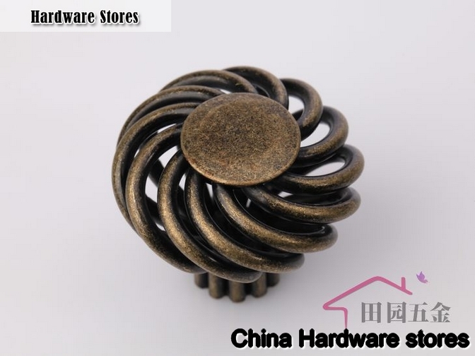 32mm Single hole Antique Bronze birdcage knob /cabinet furniture KNOB, drawer handle/ door knob MP-33AB