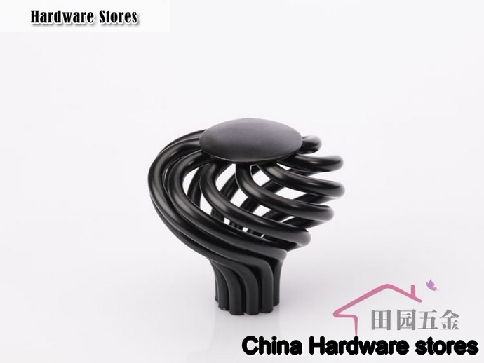38mm Black IRON birdcage knob / cabinet furniture drawer wardrobe door handle MP-35