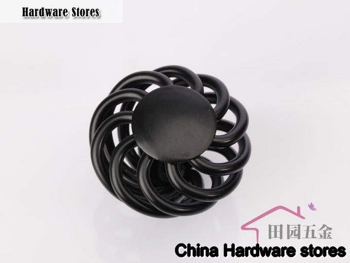 38mm Black IRON birdcage knob / cabinet furniture drawer wardrobe door handle MP-35