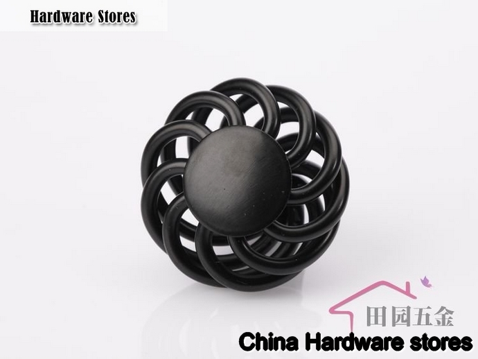 38mm Black IRON birdcage knob / cabinet furniture drawer wardrobe door handle MP-35