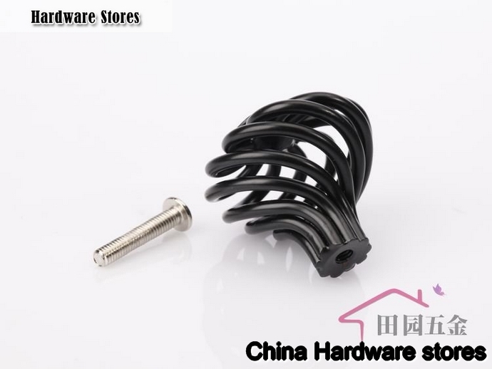 38mm Black IRON birdcage knob / cabinet furniture drawer wardrobe door handle MP-35
