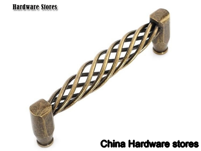 5Pcs/Lot Antique Birdcage Cabinet Handle And Knobs Drawer Pull Handle Europe Style ( C:C:128MM H:38MM )