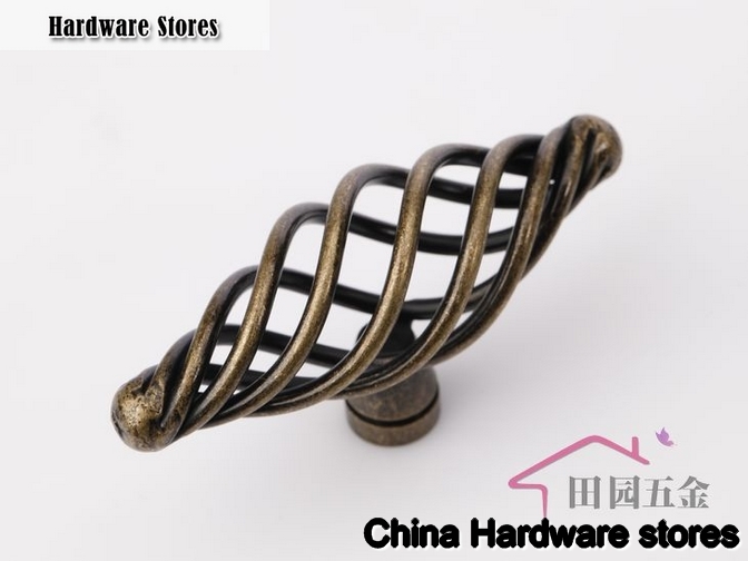 70mm Black birdcage knob /  cabinet furniture drawer wardrobe door handle MT-70. L: 70mm