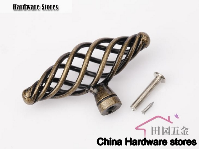 70mm Black birdcage knob /  cabinet furniture drawer wardrobe door handle MT-70. L: 70mm