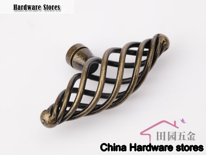 70mm Black birdcage knob /  cabinet furniture drawer wardrobe door handle MT-70. L: 70mm