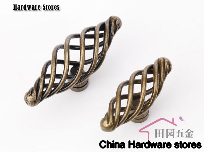 70mm Black birdcage knob /  cabinet furniture drawer wardrobe door handle MT-70. L: 70mm