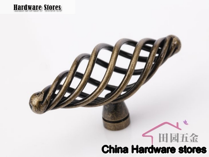 70mm Black birdcage knob / cabinet furniture drawer wardrobe door handle MT-70. L: 70mm