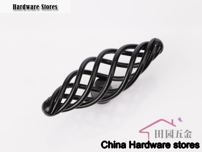 70mm Black birdcage knob / cabinet furniture drawer wardrobe door handle MT-70. L: 70mm 70mm Black birdcage knob / cabinet furniture drawer wardrobe door handle MT-70. L: 70mm
