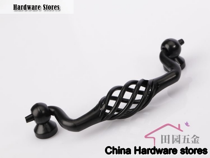 96mm Black iron birdcage drawer pull /furniture handle/ kitchen cabinet handle European design  C:96mm L:110mm