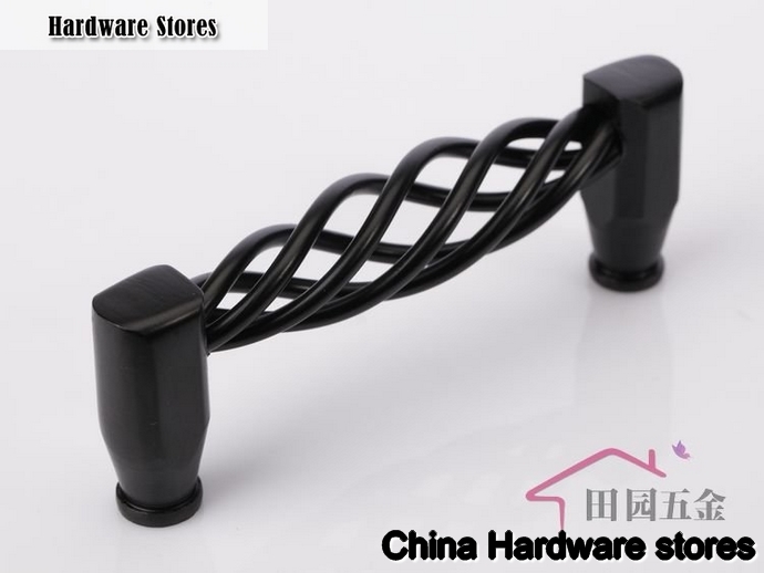 96mm Black iron birdcage drawer pull /furniture kitchen cabinet handle European design C:96mm L:108mm