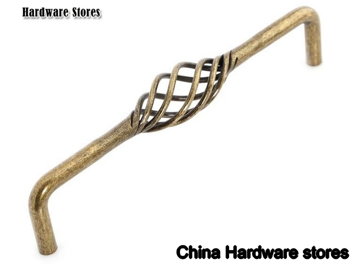 Antique Brass Birdcage Cabinet Bar Drawer Pull Handle And Knob( C:C:160MM H:42MM ) Antique Brass Birdcage Cabinet Bar Drawer Pull Handle And Knob( C:C:160MM H:42MM )