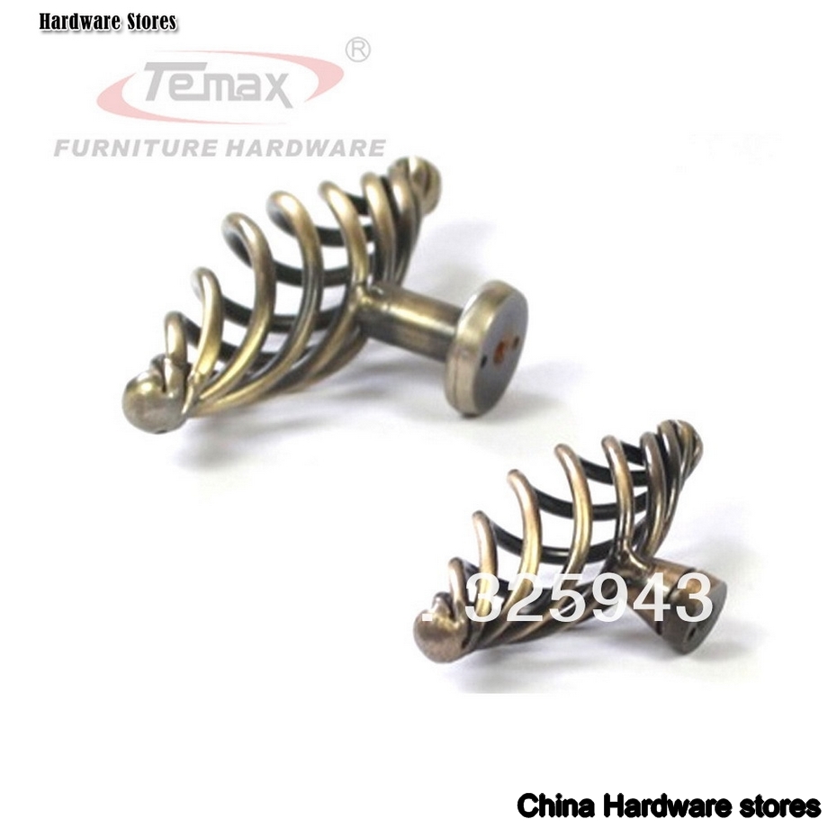 Antique satin nickel bronze birdcage cabinet handles and knobs cupboard door knob dresser drawer pulls