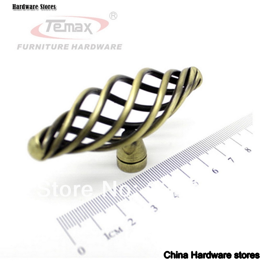 Antique satin nickel bronze birdcage cabinet handles and knobs cupboard door knob dresser drawer pulls