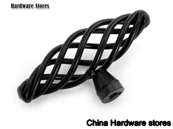 Black Birdcage Kitchen Cabinet Drawer Pull Handle ( D:70MM H:38MM )