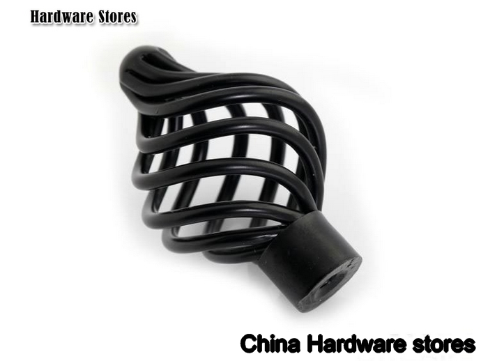 Black Birdcage Kitchen Handle Pull And Knob Country Furniture( D:35MM H:55MM )