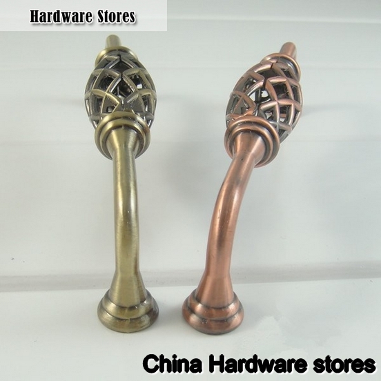 6pcs 128mm Red Antique Iron Birdcage Knobs Decorative Handles Furniture Dresser Pulls Emerald Pearl Granite Kids