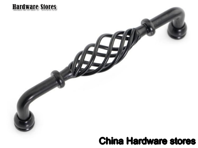 Iron ?Birdcage Cabinet Pull Handle Matte Black Finish (C.C.:128mm,Length:145mm) Iron ?Birdcage Cabinet Pull Handle Matte Black Finish (C.C.:128mm,Length:145mm)