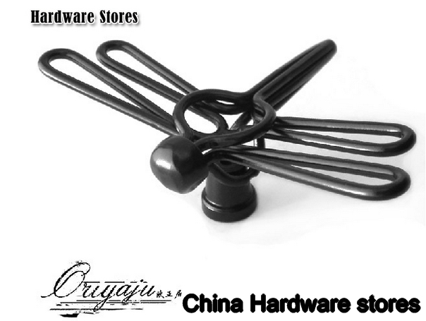 Large Dragonfly knob / black cabinet handle/ Black cabinet knob/ drawer pull