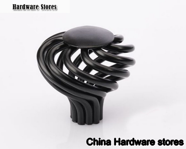 Matte Black Kitchen Drawer Pulls Handles For Furniture Hardware(D:35mm)