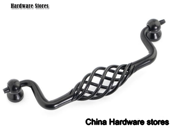 Omyhome Black Birdcage Furniture Knob Pull Handle Iron Material ( C:C:128MM H:40MM ) Omyhome Black Birdcage Furniture Knob Pull Handle Iron Material ( C:C:128MM H:40MM )