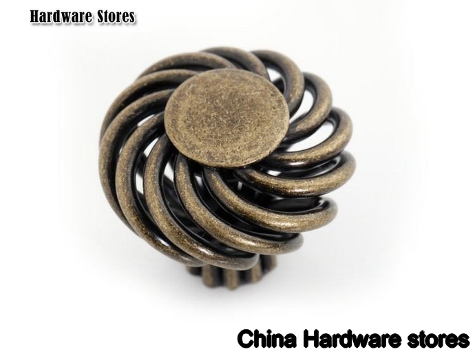 Round Furniture Drawer Pull Handle Antique Birdcage Iron Material ( D:32MM H:30MM ) Round Furniture Drawer Pull Handle Antique Birdcage Iron Material ( D:32MM H:30MM )