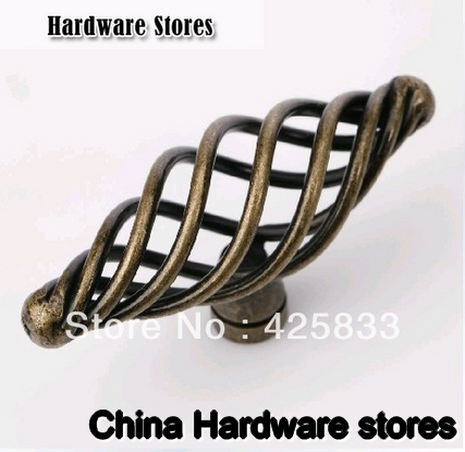 Single Furniture Iron Antique Brass Birdcage Handle Single Furniture Iron Antique Brass Birdcage Handle