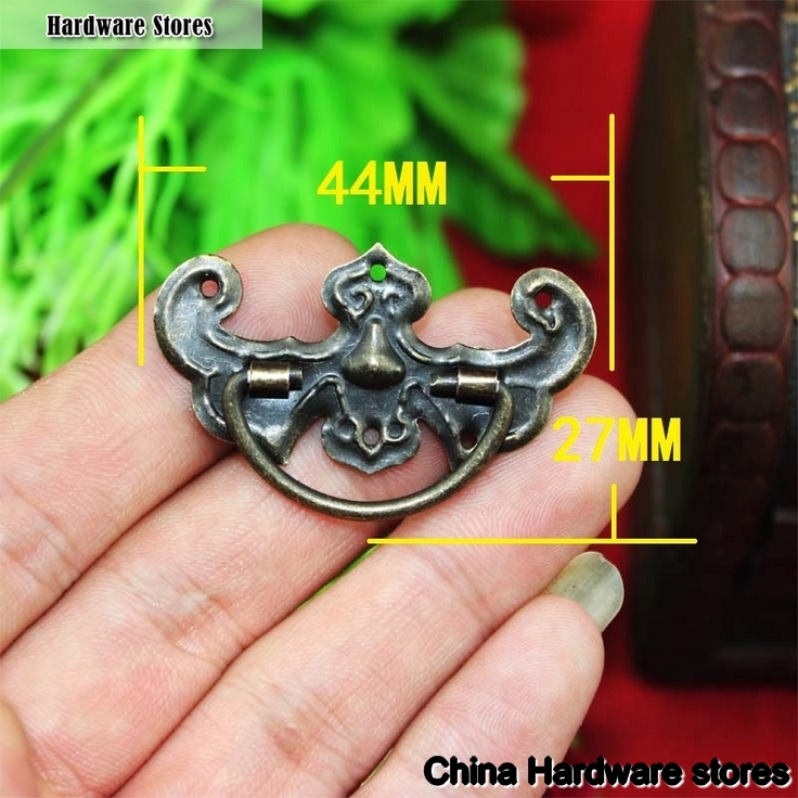 Small Cheap 44mm Bat Iron Bronze Bedroom Drawer Pulls Kitchen Cabinet Pulls Handle Baby Furniture Antique Closet Knobs