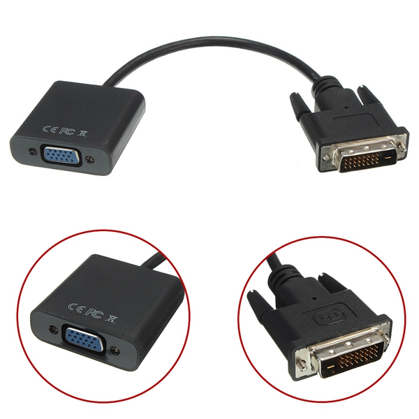dvi-d 24+1 pin male to vga 15pin female converter video monitor adapter connector active cable electrical equipment