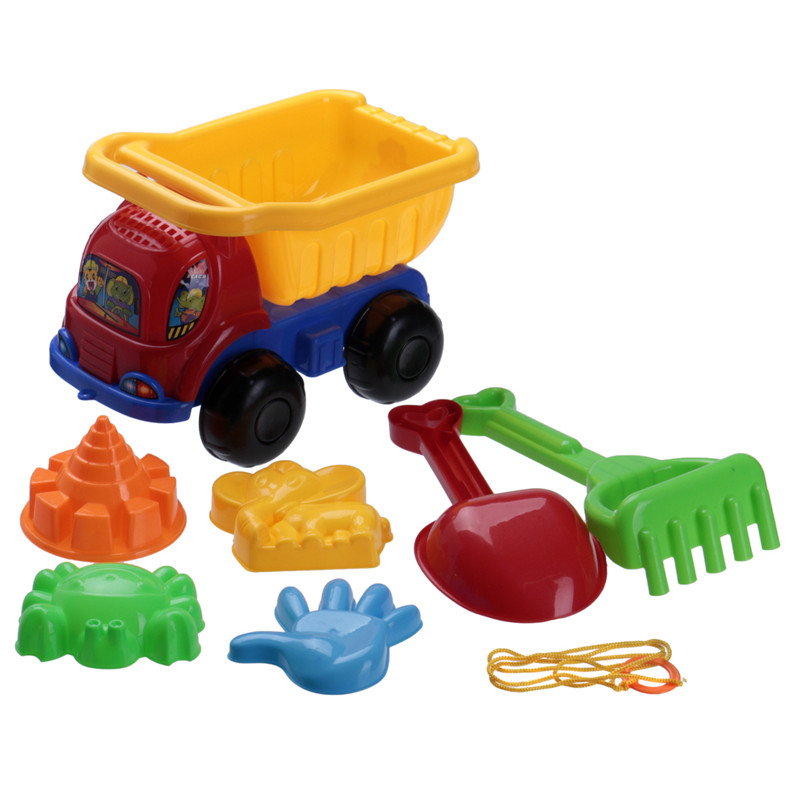 2015 7 pieces sand dump truck spade children fun sand tools play beach pit toys baby bath toys set for kids