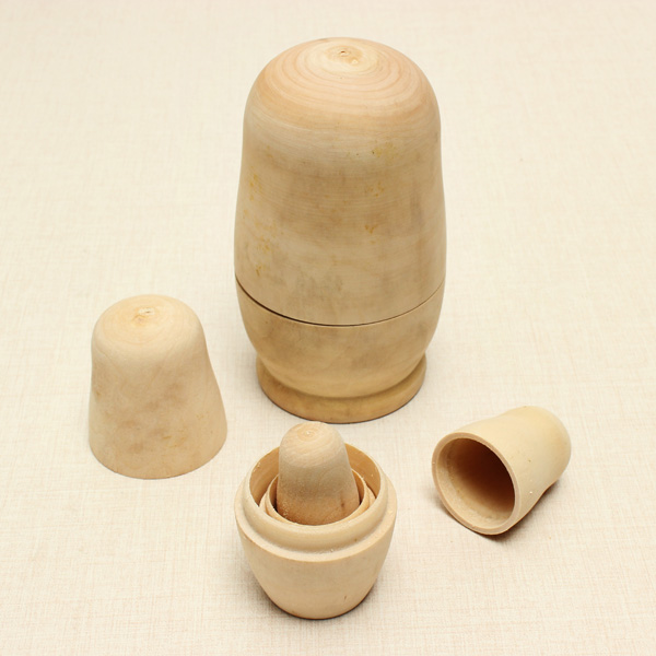5pcs matryoshka doll wooden toys baby handmade toys nesting dolls russian doll unpainted model kids gift children diy toys