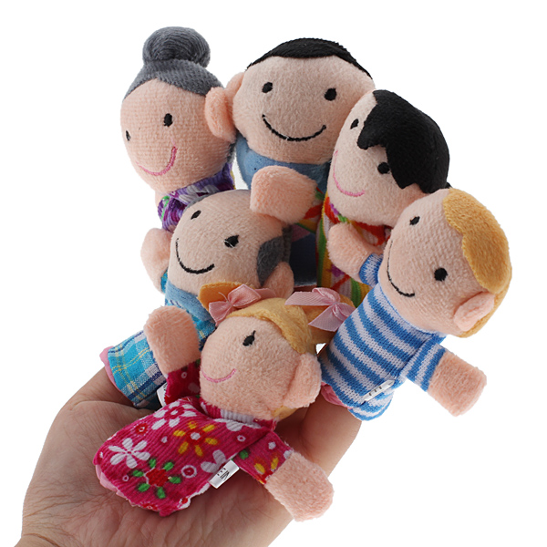 6pcs/set overvalue family finger puppets cloth doll baby educational hand toy story baby kid fit for gift