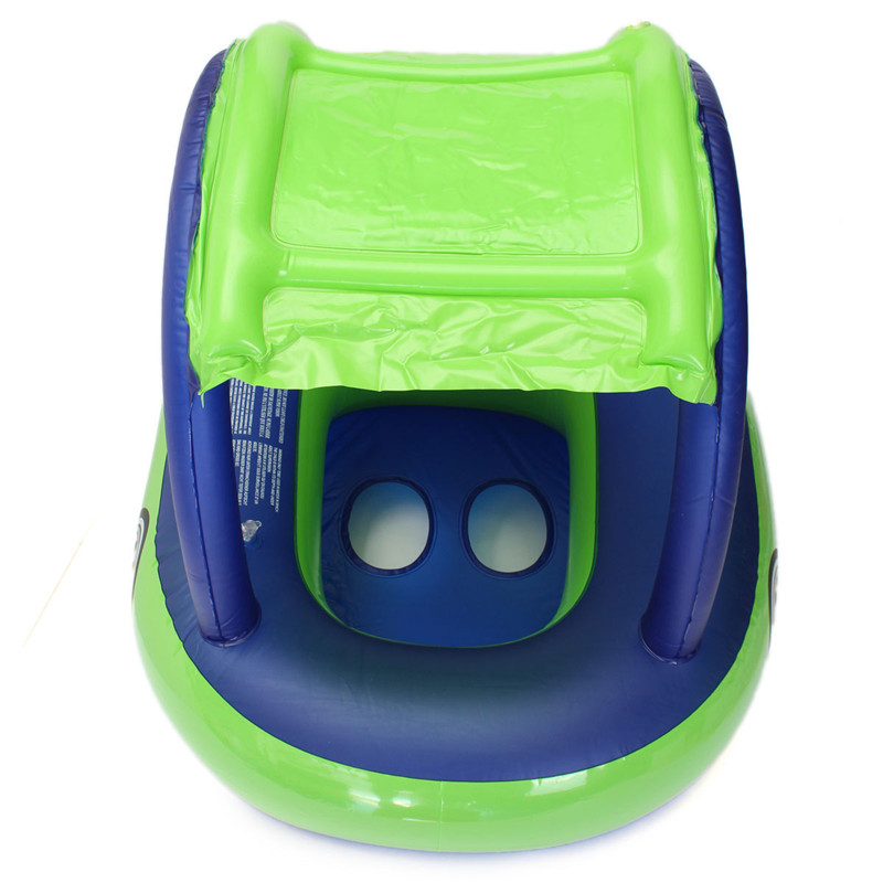 brand new and hign quality inflatable baby float seat boat tube ring car sun shade water swim swimming pool portable blue