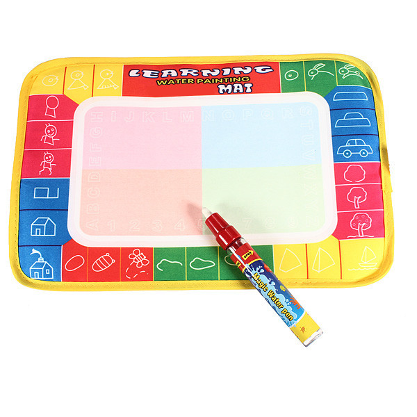 fashionable learning education 29 x 19cm 4 color water painting toys mat/water drawing board /baby play mat +1 magic pen
