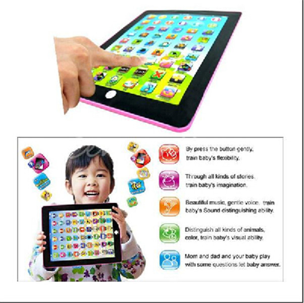 modern design multi-functional pad for kid children learning english chinese educational computer mini tablet teach toy for pink