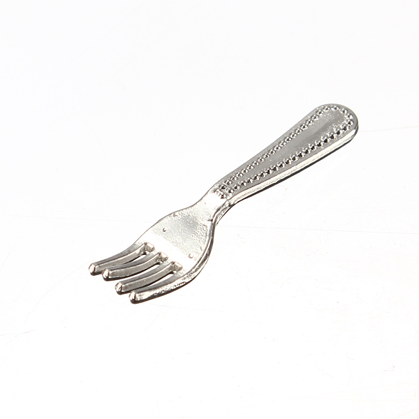 new 12pcs/set dollhouse miniature kitchen restaurant diningware classic childrens toys metal cutlery fork spoon