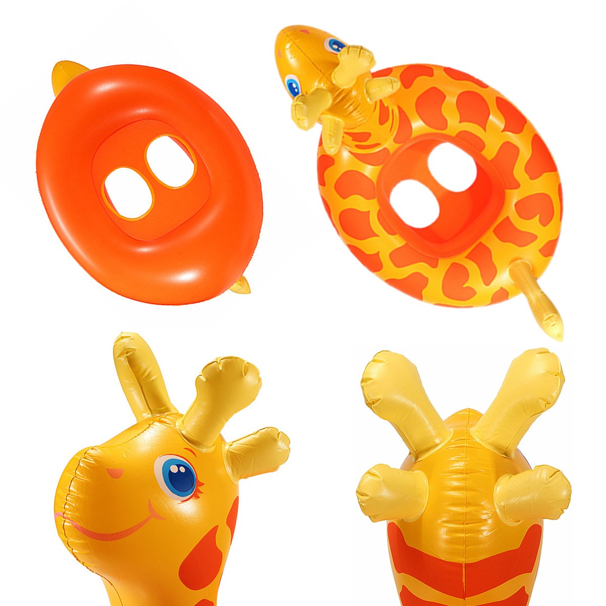 new arrival portable giraffe shape baby child inflatable water swimming pool raft chair seat float ring for kids flexible