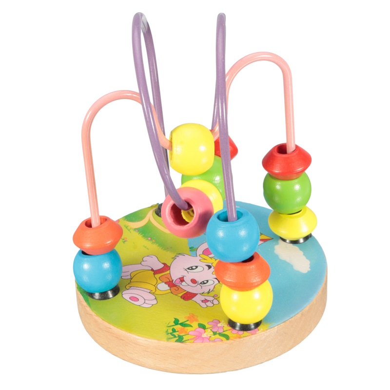 slae style random about 9x13cm new beech wood meatball small around beads toys children's educational toys