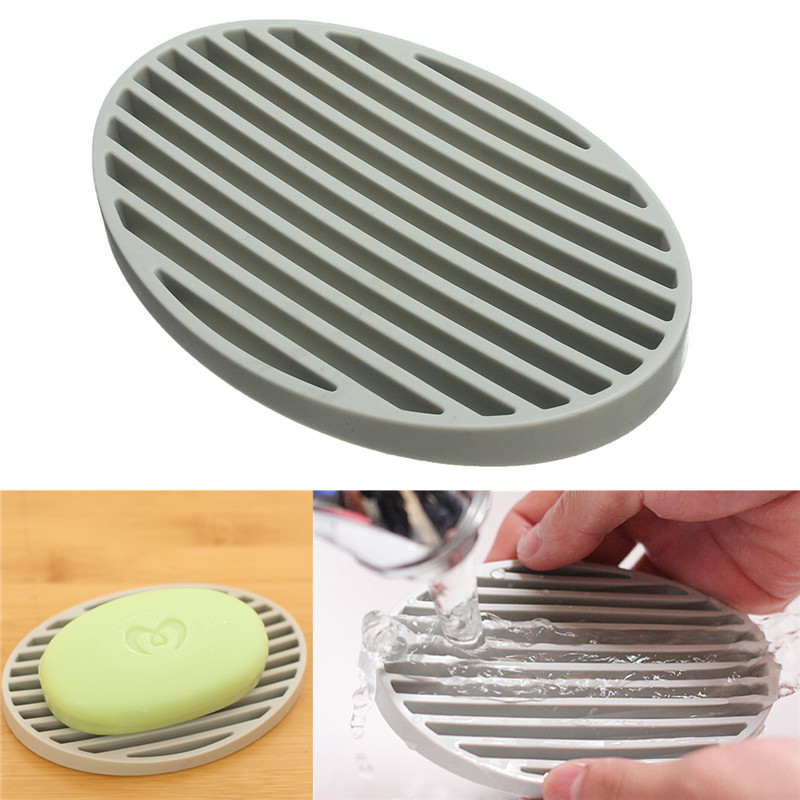 brand new practical fashion silicone flexible soap dish plate bathroom soap holder soapbox suitable for bathroom or kitchen