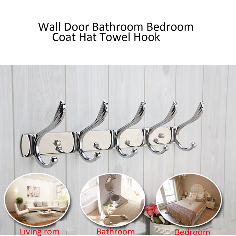 excellent quality 4/5/6 hooks stainless steel wall door mounted hanger coat hat cloth towel rack hook bathroom accessories excellent quality 4/5/6 hooks stainless steel wall door mounted hanger coat hat cloth towel rack hook bathroom accessories