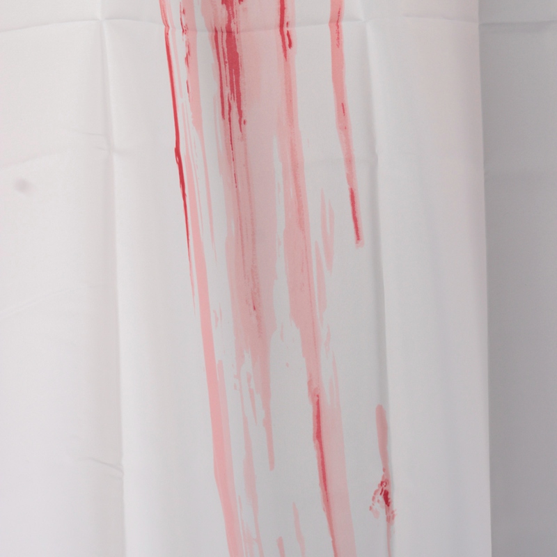 fashion waterproof blood fingerprint bathroom shower curtain fabric with 12 hooks 180x180cm filming tool