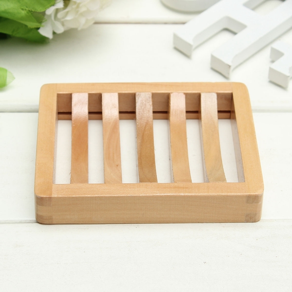 hale!! 11.8x9.5x2cm wooden handmade kitchen bathroom sink sponge holder tub storage cup rack