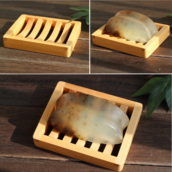 hale!! 11.8x9.5x2cm wooden handmade kitchen bathroom sink sponge holder tub storage cup rack