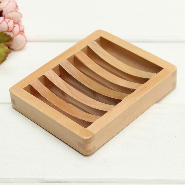 hale!! 11.8x9.5x2cm wooden handmade kitchen bathroom sink sponge holder tub storage cup rack